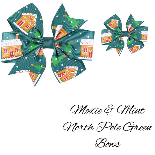 Bo-05-7 North Pole Green Bows